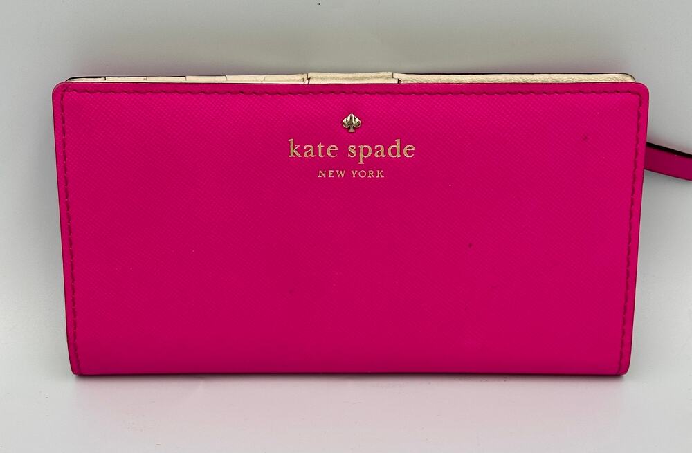 Kate Spade NY Pink Fuschia Mikas Pond Stacy Wallet Card Holder